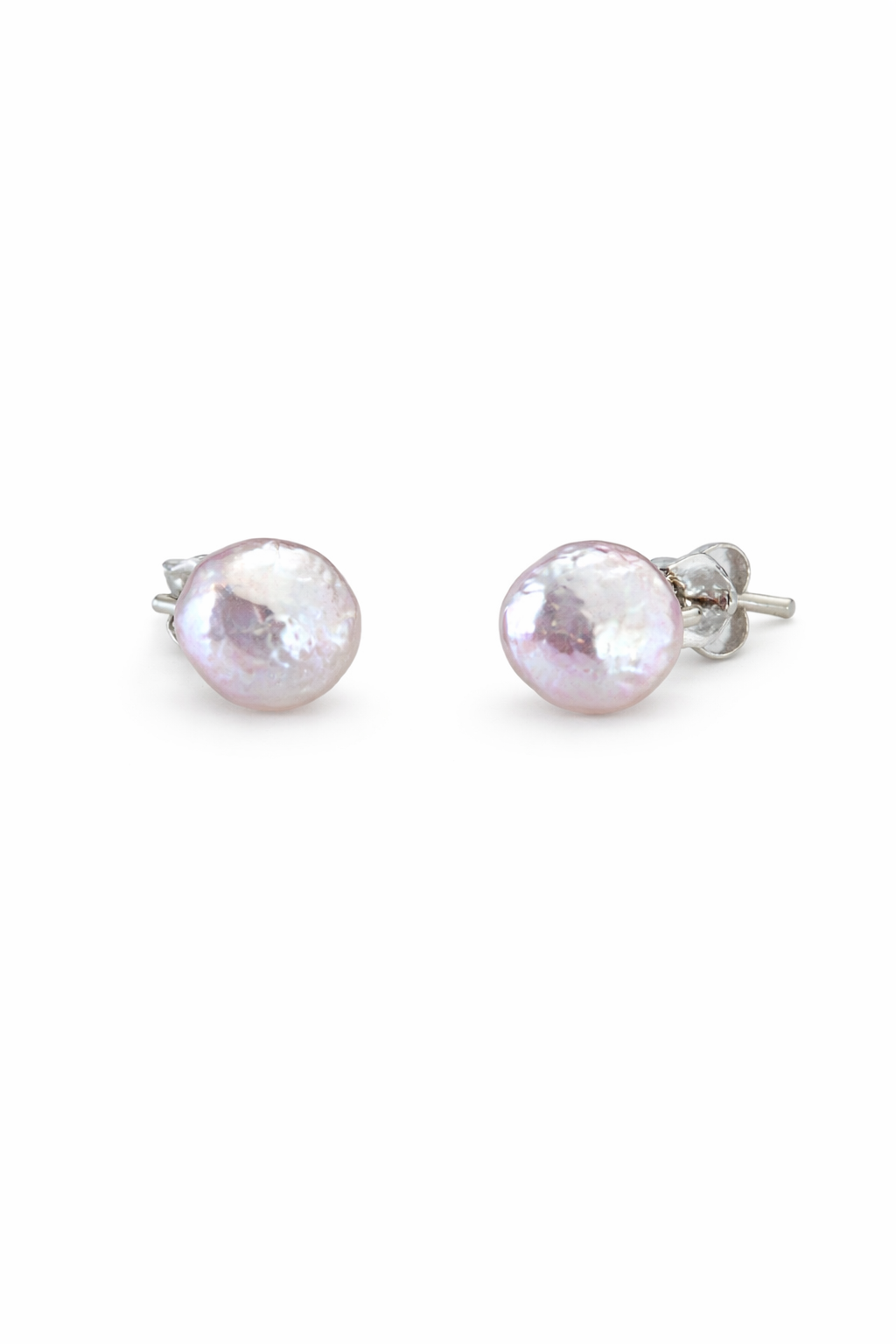 Metallic "Sugar Bean" Pearl Studs | High-Luster Baroque Pearls | S925 Sterling Silver