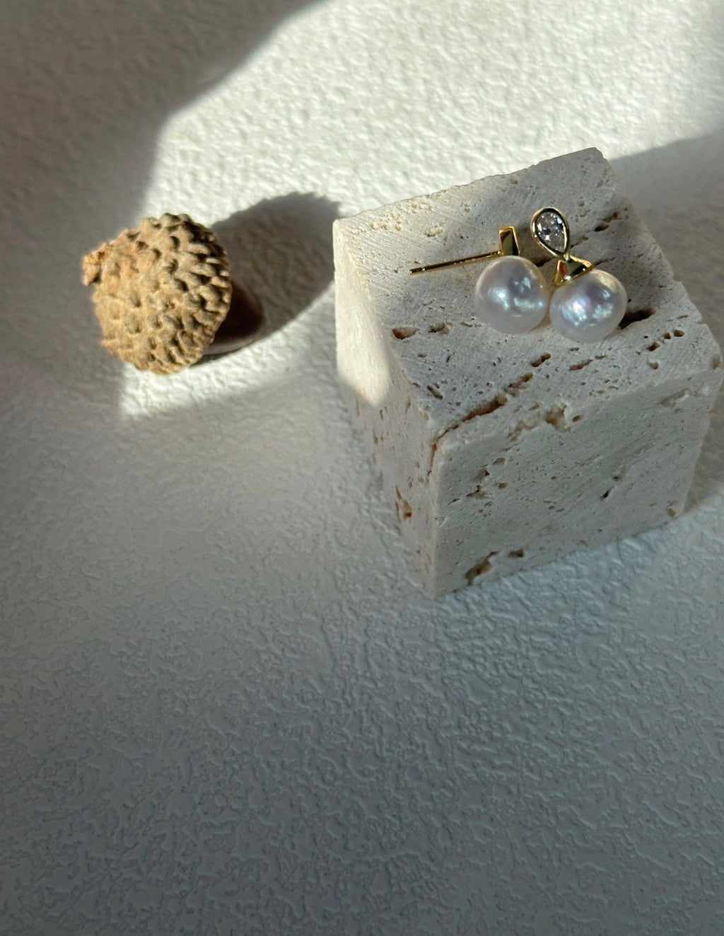Wine Bottle Pearl Stud Earrings Sterling Silver