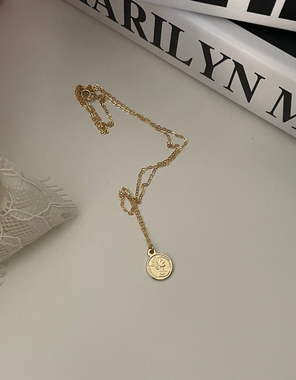 Vintage 14K Gold Filled Coin Pendant Necklace