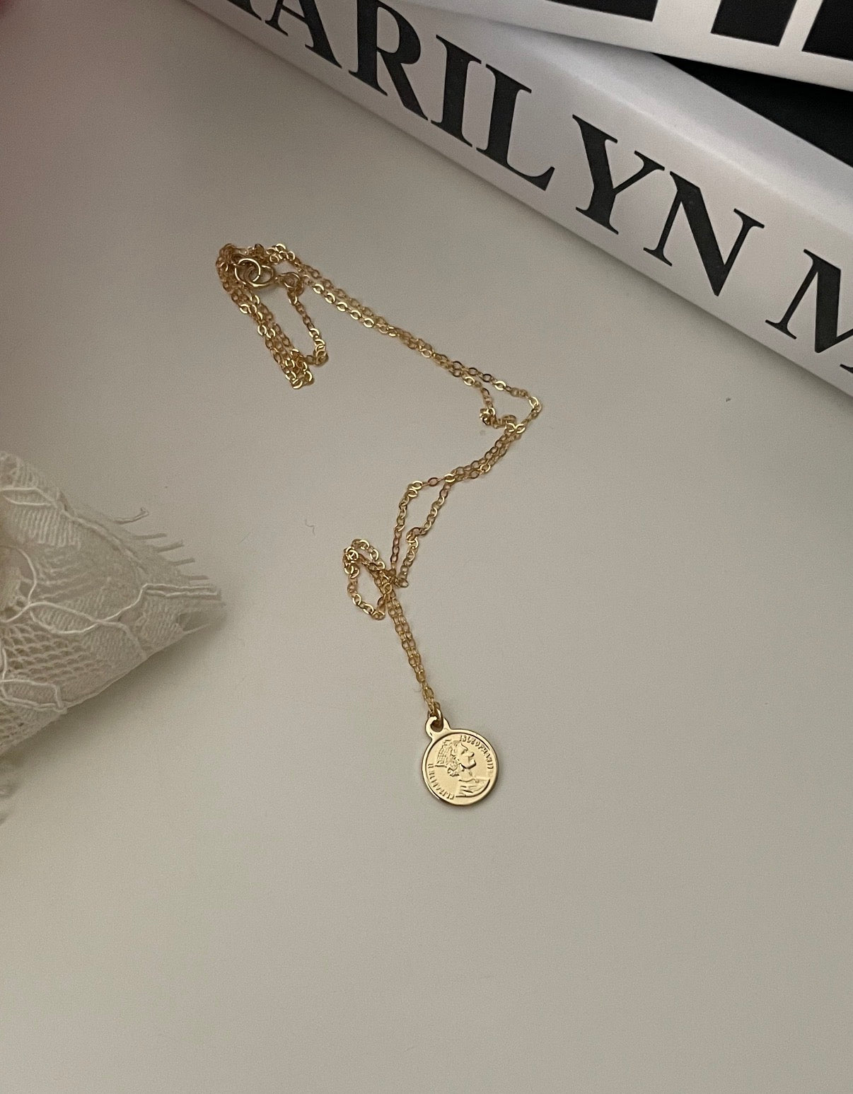 Vintage 14K Gold Filled Coin Pendant Necklace
