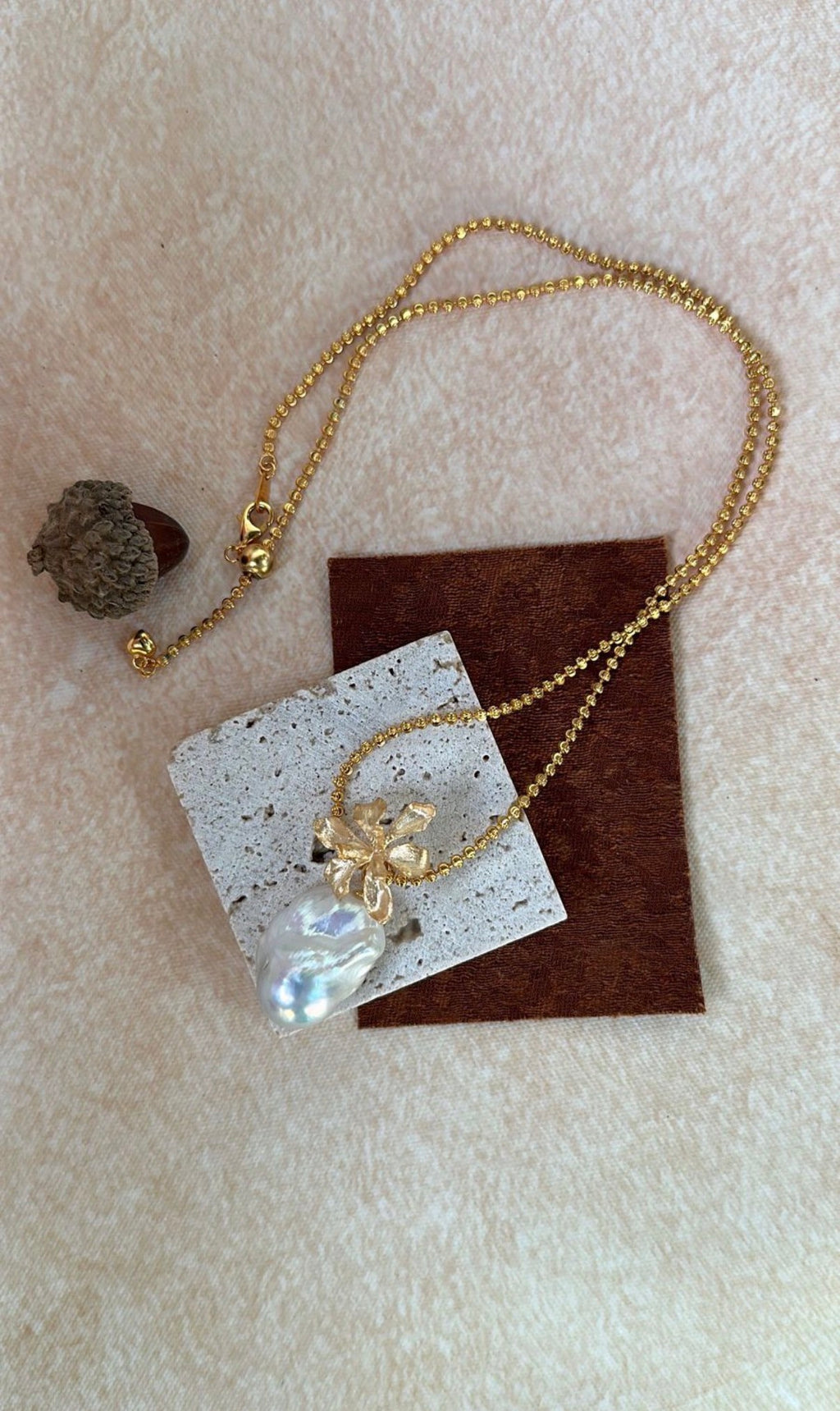 Golden Bloom Baroque Pearl Necklace - 18K Gold Vermeil