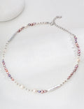 S925 Sterling Silver Natural Pearl Necklace | Elegant Irregular Design