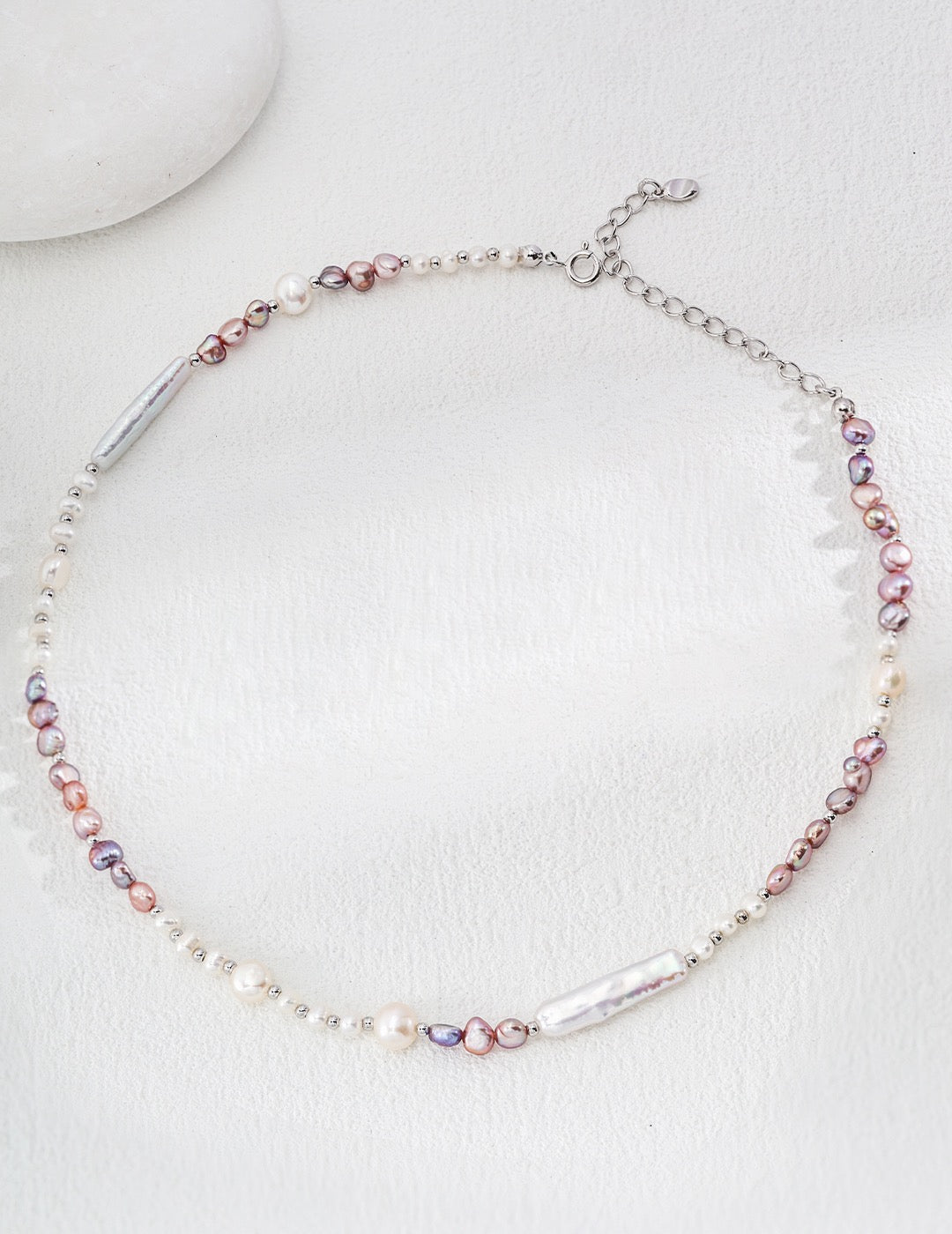 S925 Sterling Silver Natural Pearl Necklace | Elegant Irregular Design