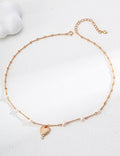 S925 Sterling Silver Minimal Pearl Heart Necklace | Elegant Matte Pendant