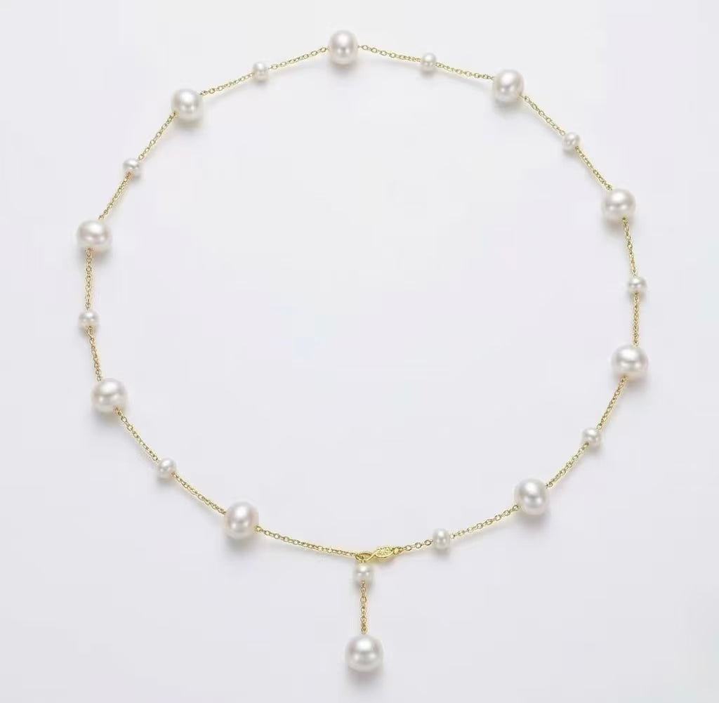 The Luminous Rhythms Gradient Pearl Necklace