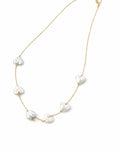 Floating Heart Baroque Pearl Necklace | 14K Gold Filled Chain | Romantic Station Necklace