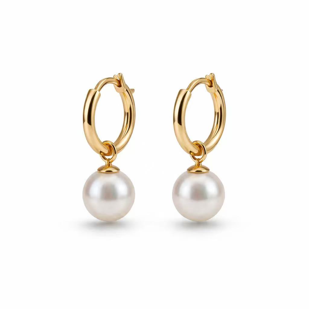 The Elysian Link Freshwater Pearl Drop Earrings