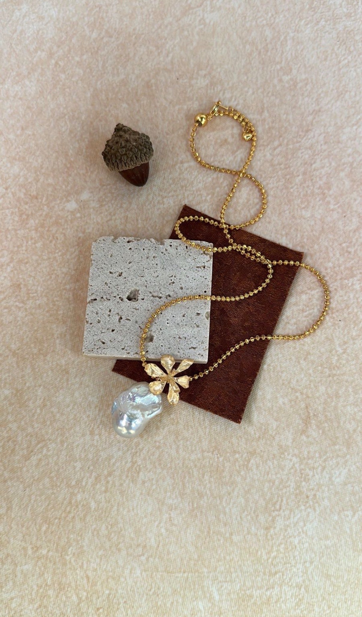Golden Bloom Baroque Pearl Necklace - 18K Gold Vermeil