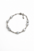 Natural Blue Baroque Pearl Bracelet in Sterling Silver