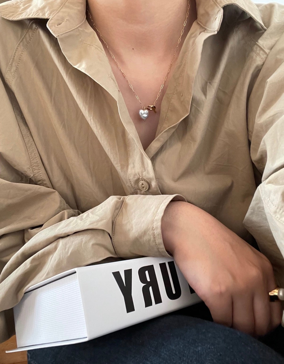 Baroque Heart Pearl Toggle Choker