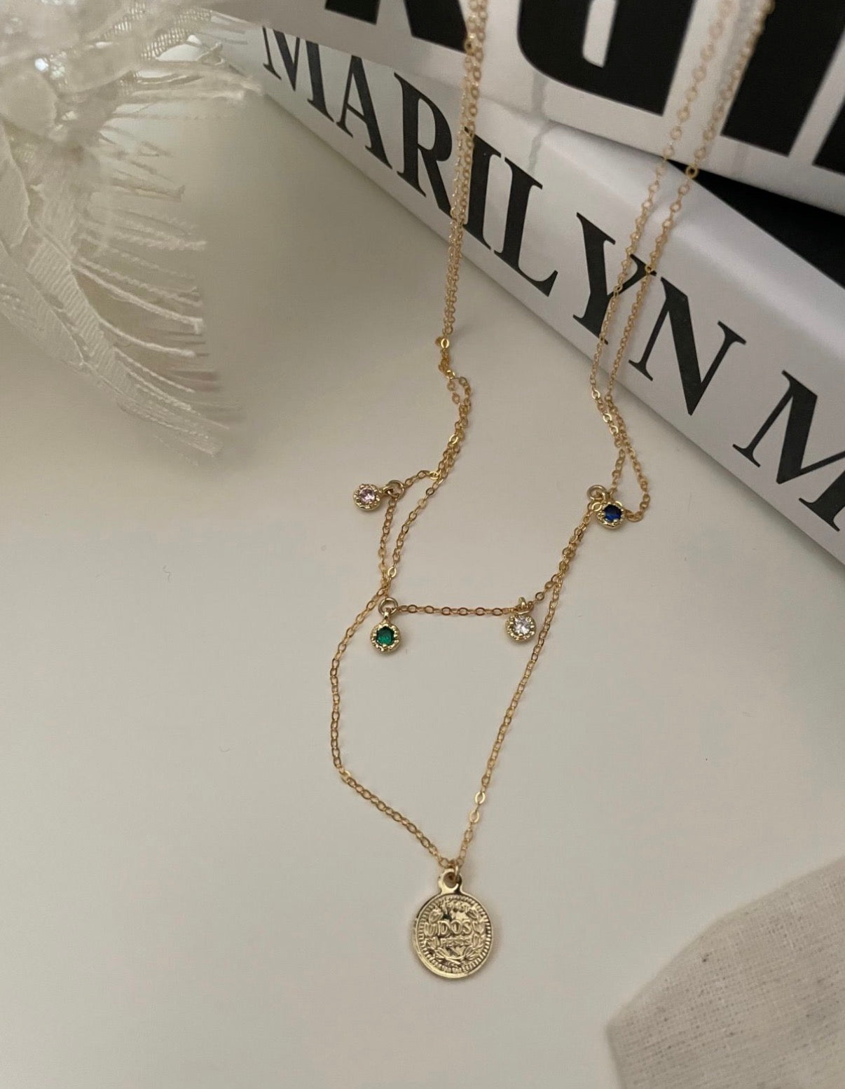 Vintage 14K Gold Filled Coin Pendant Necklace