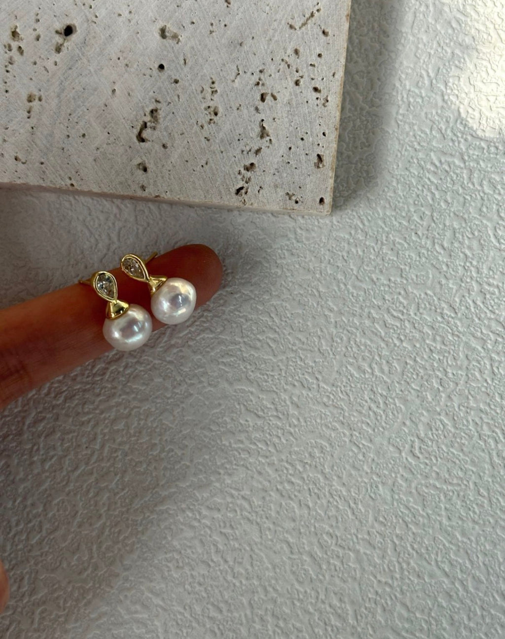 Wine Bottle Pearl Stud Earrings Sterling Silver