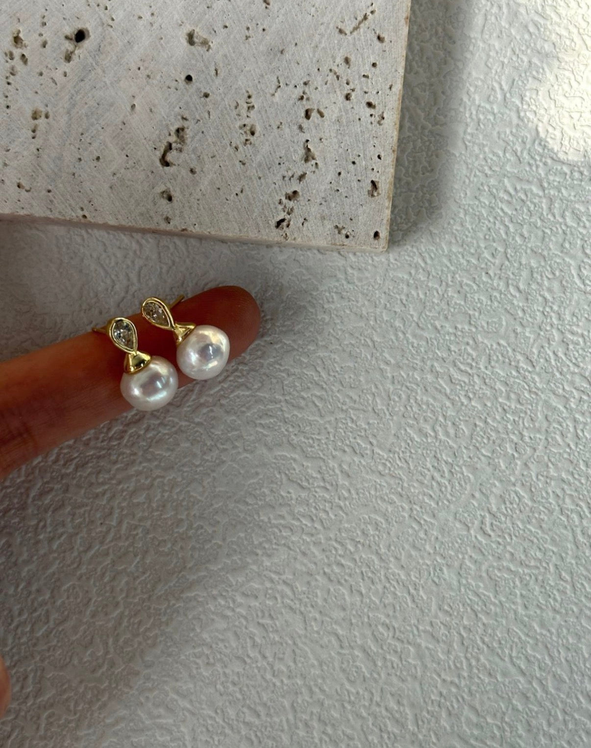 Wine Bottle Pearl Stud Earrings Sterling Silver