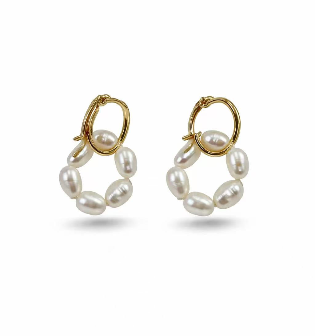 The Ethereal Wreath Freshwater Pearl Hoops