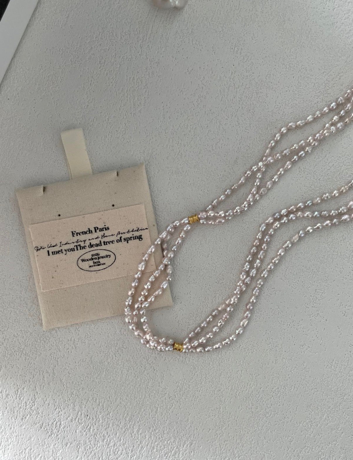Triple-Layer Fairy Pink Pearl Necklaces Sterling Silver