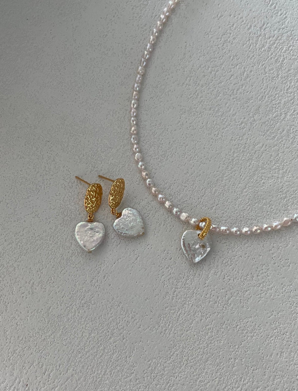 Vintage Heart Gold Earrings Sterling Silver