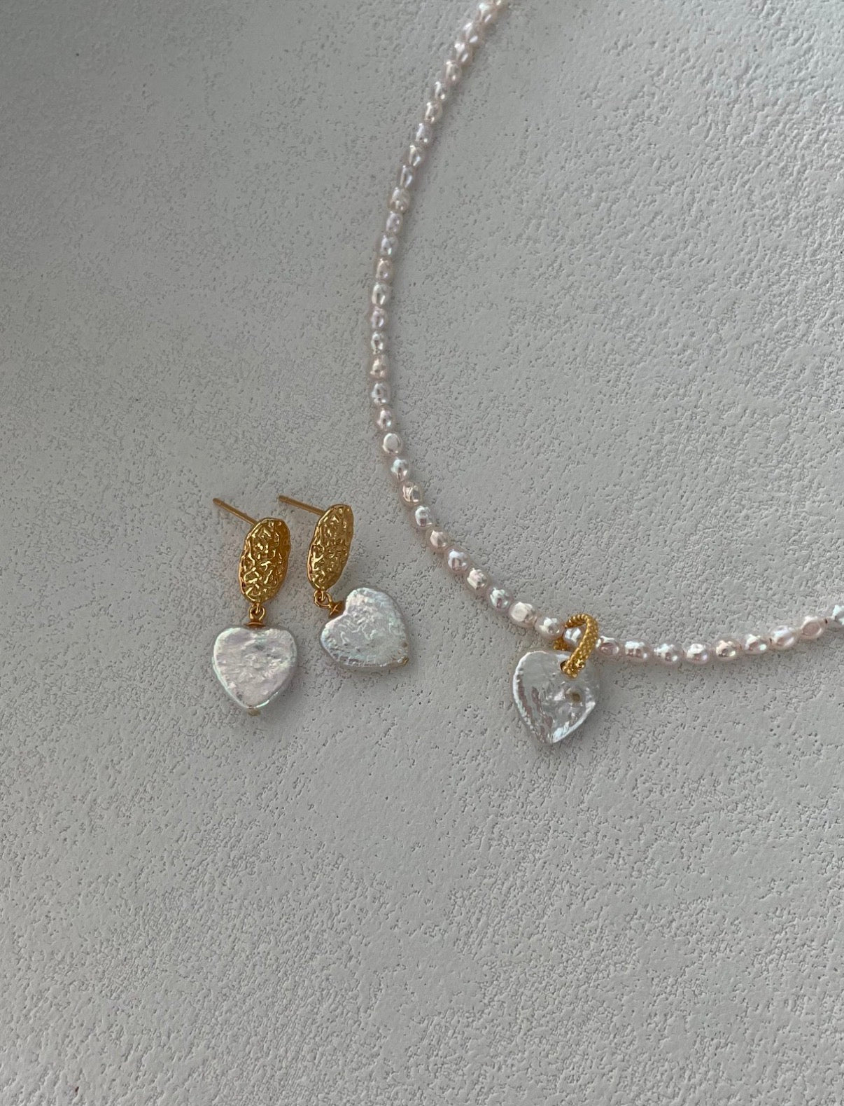 Vintage Heart Gold Earrings Sterling Silver