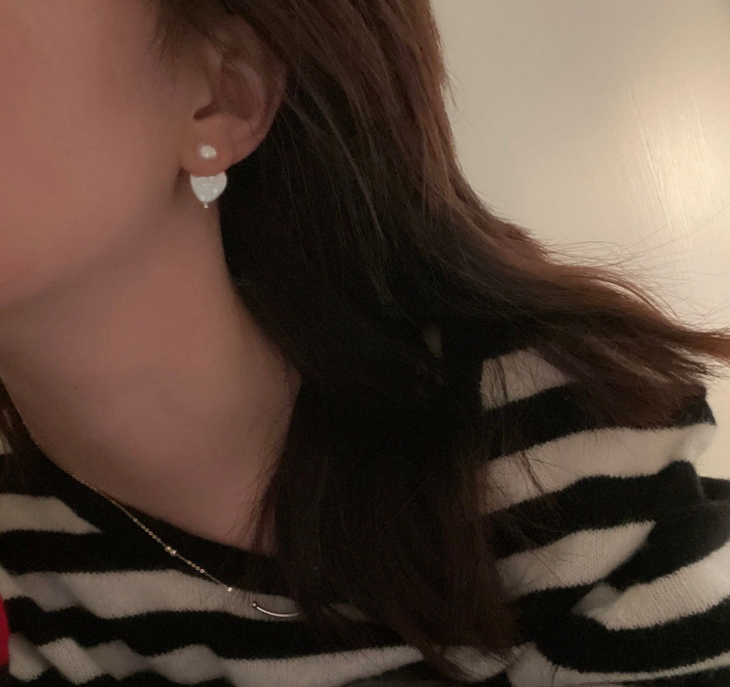 Baroque Heart & Pearl Studs