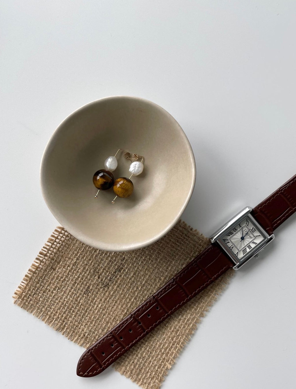Amber & Pearl Drop Earrings