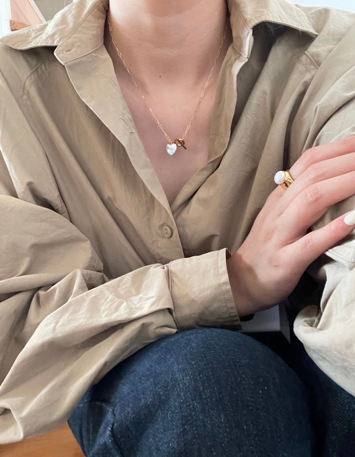 Baroque Heart Pearl Toggle Choker