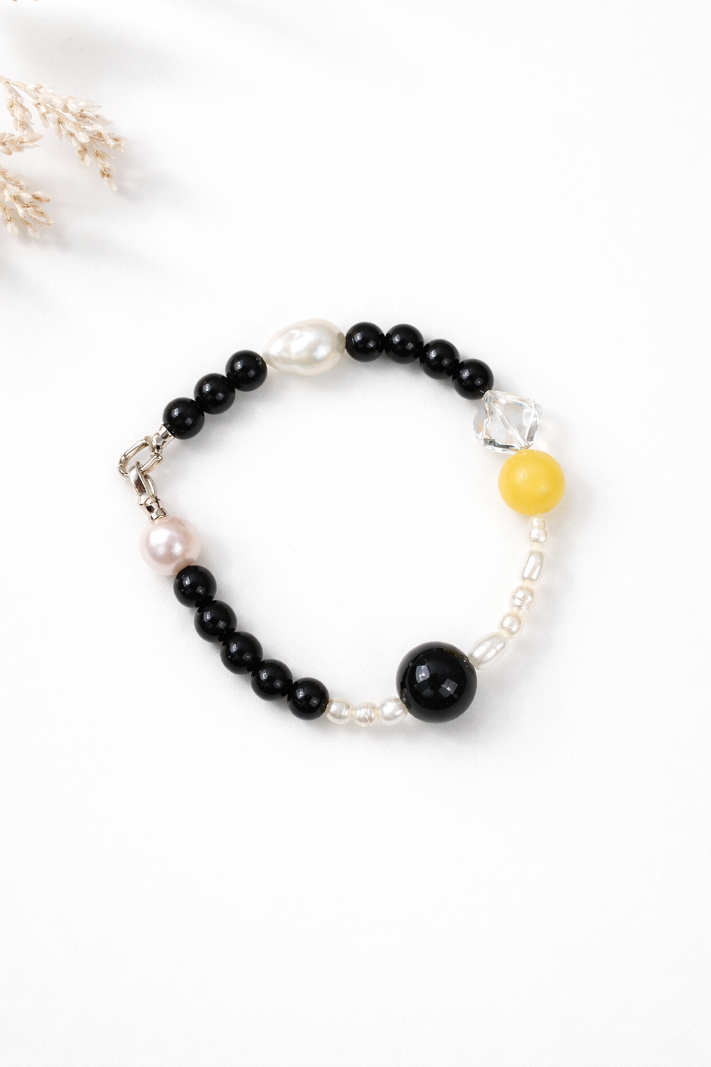 The Eclipse Mirage Golden Obsidian & Pearl Bracelet