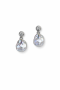 Blue Blood" Baroque Pearl Drop Earrings | S925 Sterling Silver & Zirconia | Daily Essential