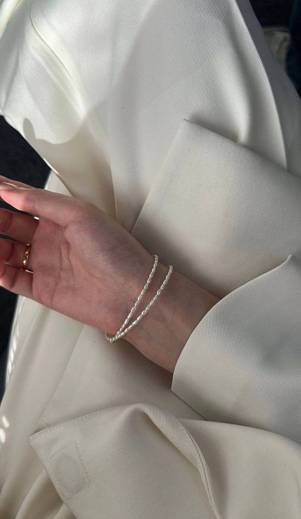 Double-Layer Seed Keshi Pearl Bracelet - 14K Gold Filled Accents