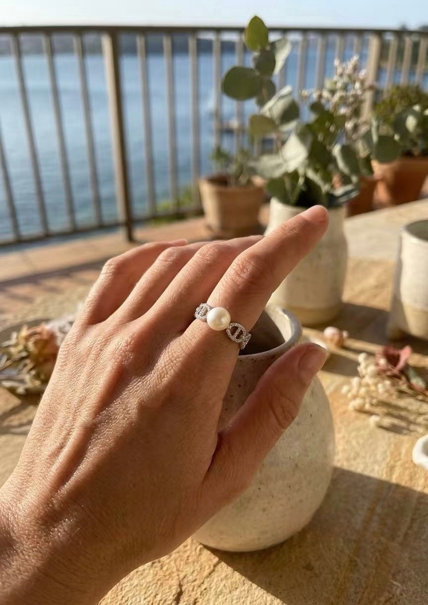 Petite Aurora AKoya Pearl Ring