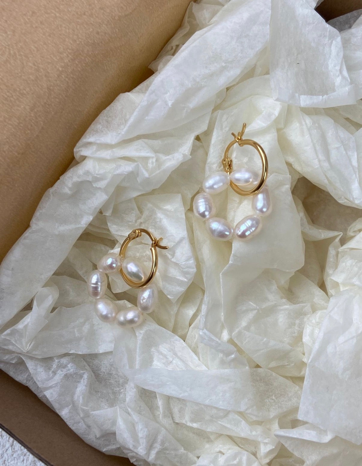 The Ethereal Wreath Freshwater Pearl Hoops