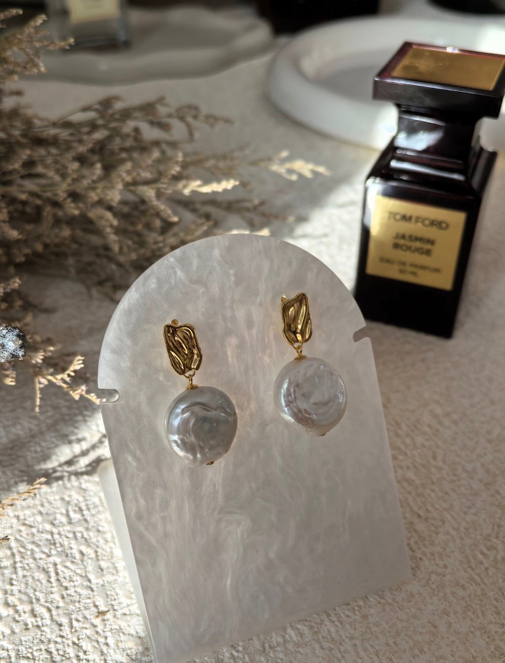 The Gilded Coin Baroque Pearl Drop Earrings