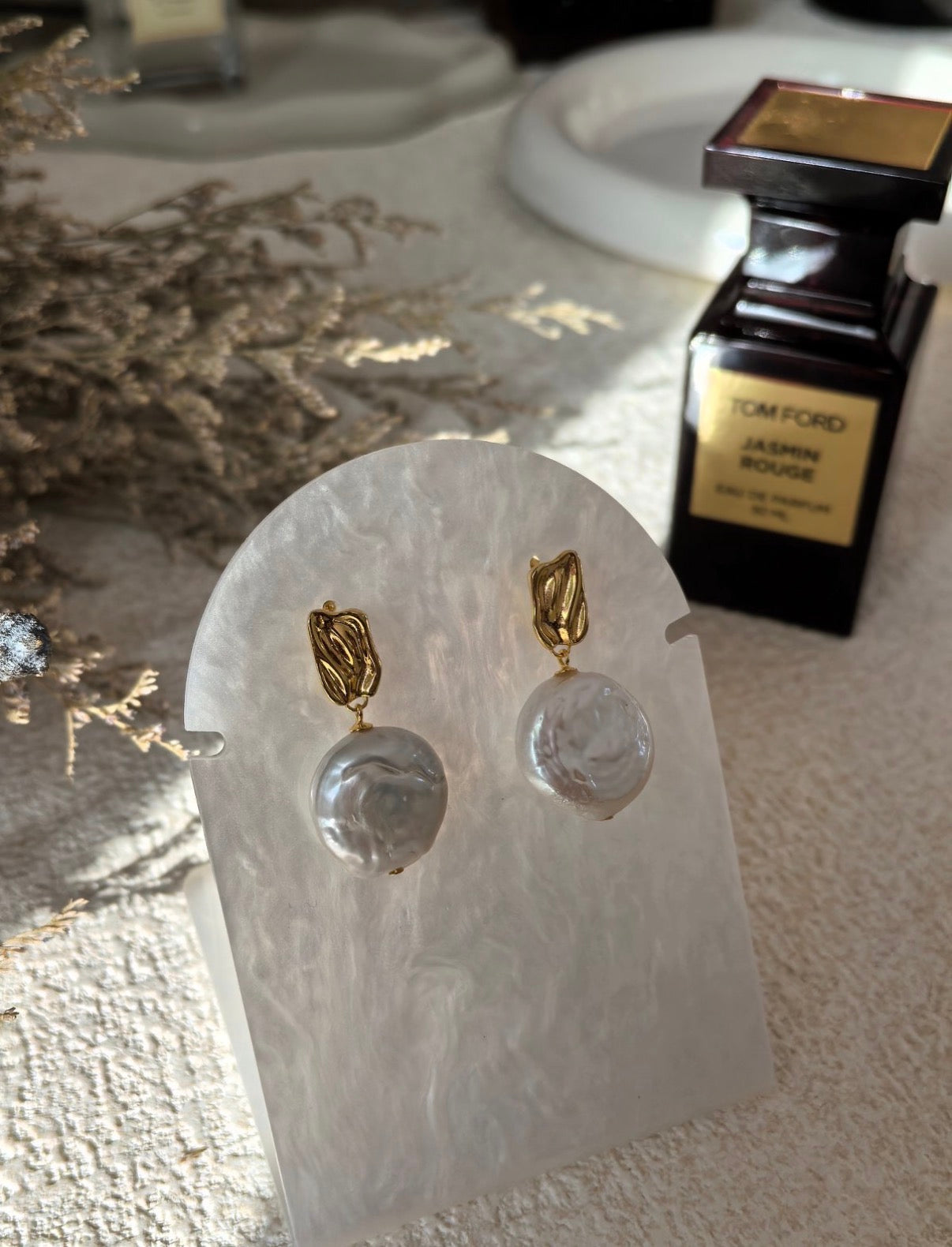 The Gilded Coin Baroque Pearl Drop Earrings