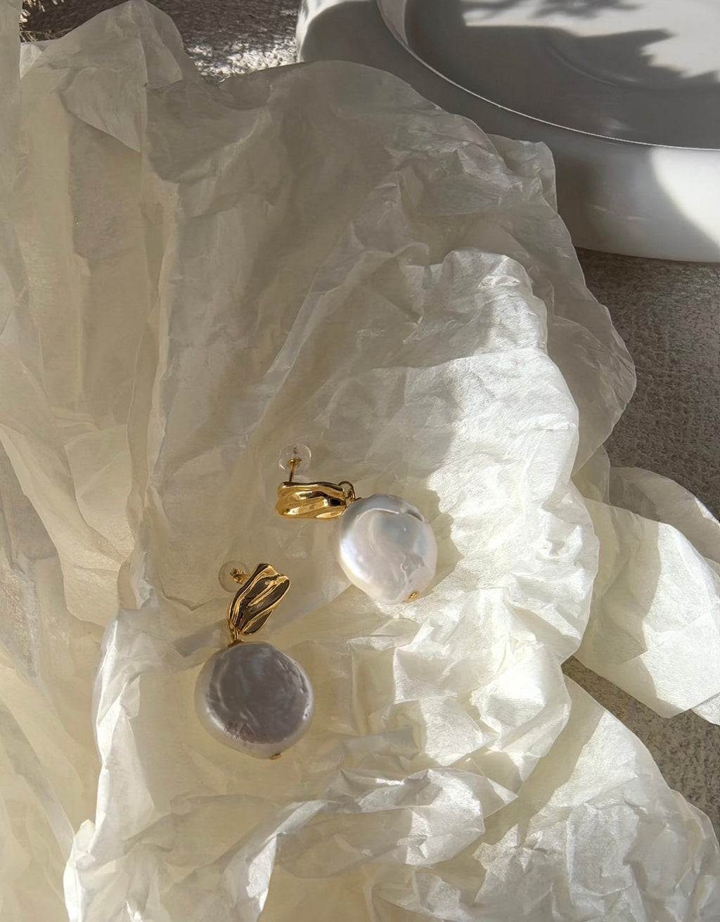 The Gilded Coin Baroque Pearl Drop Earrings