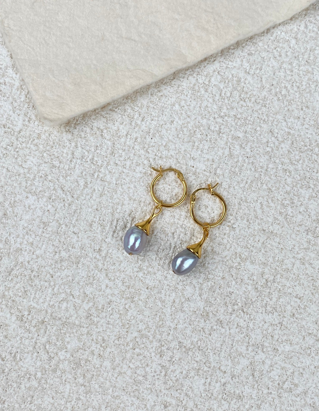 The Mist Elephant Grey Pearl Earrings