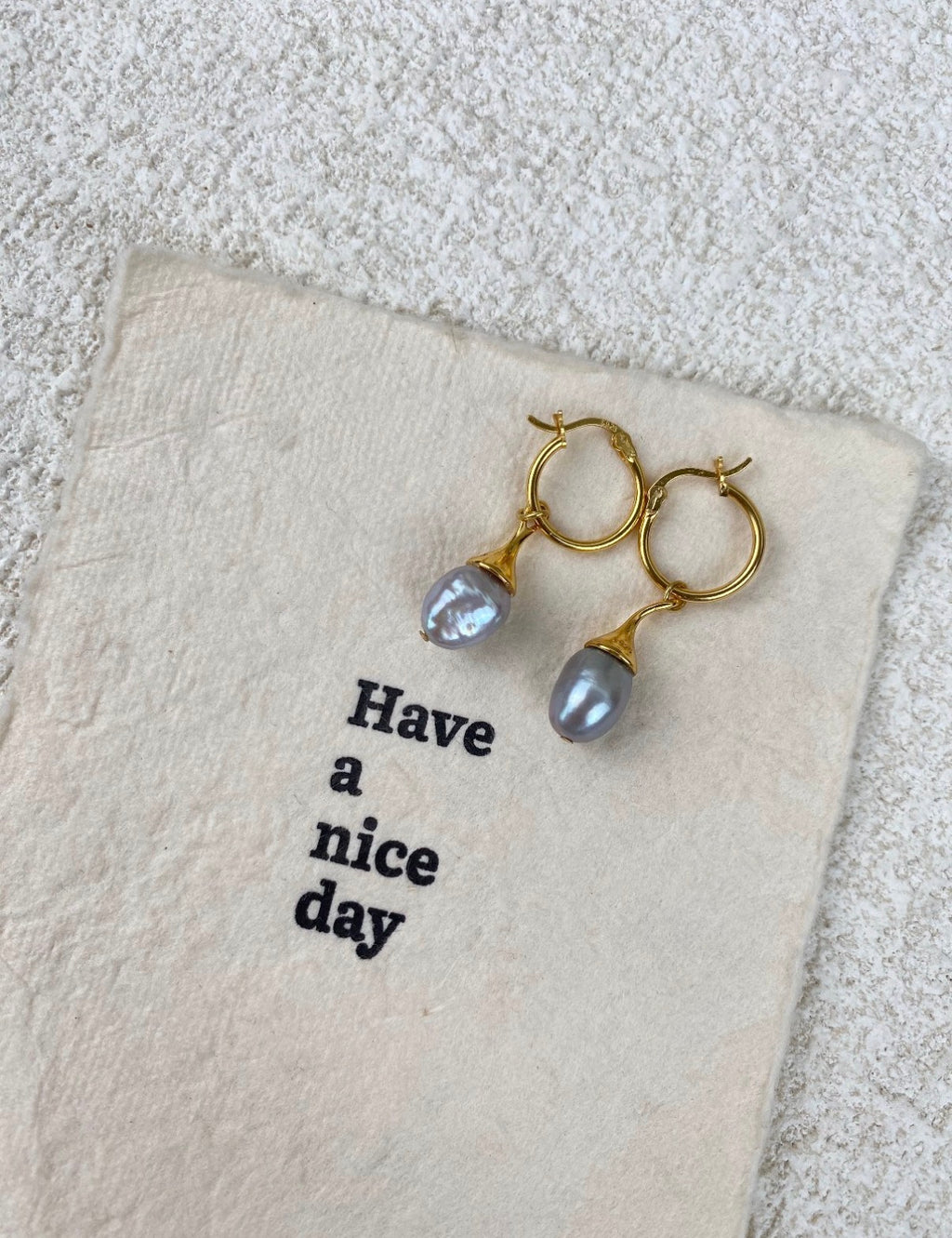 The Mist Elephant Grey Pearl Earrings