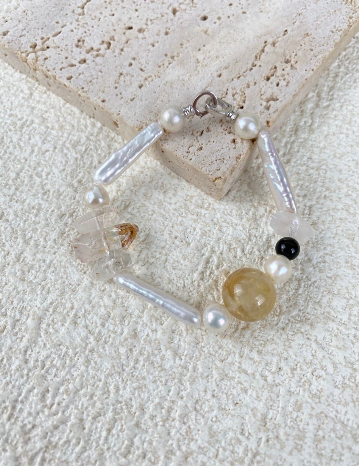 The Solar Flare Pearl & Citrine Bracelet