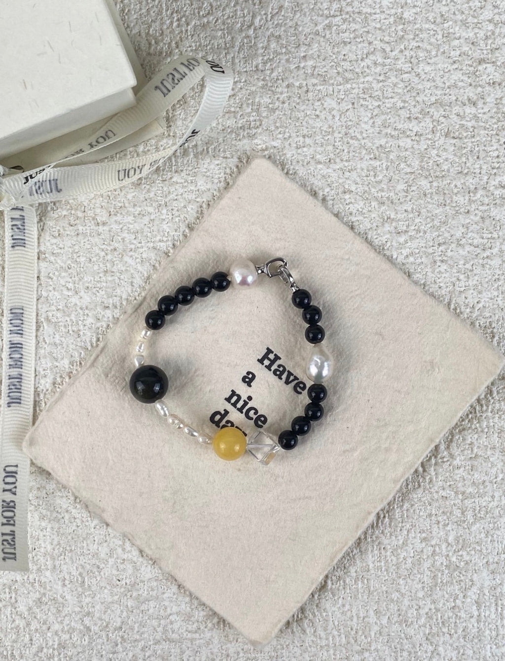 The Eclipse Mirage Golden Obsidian & Pearl Bracelet