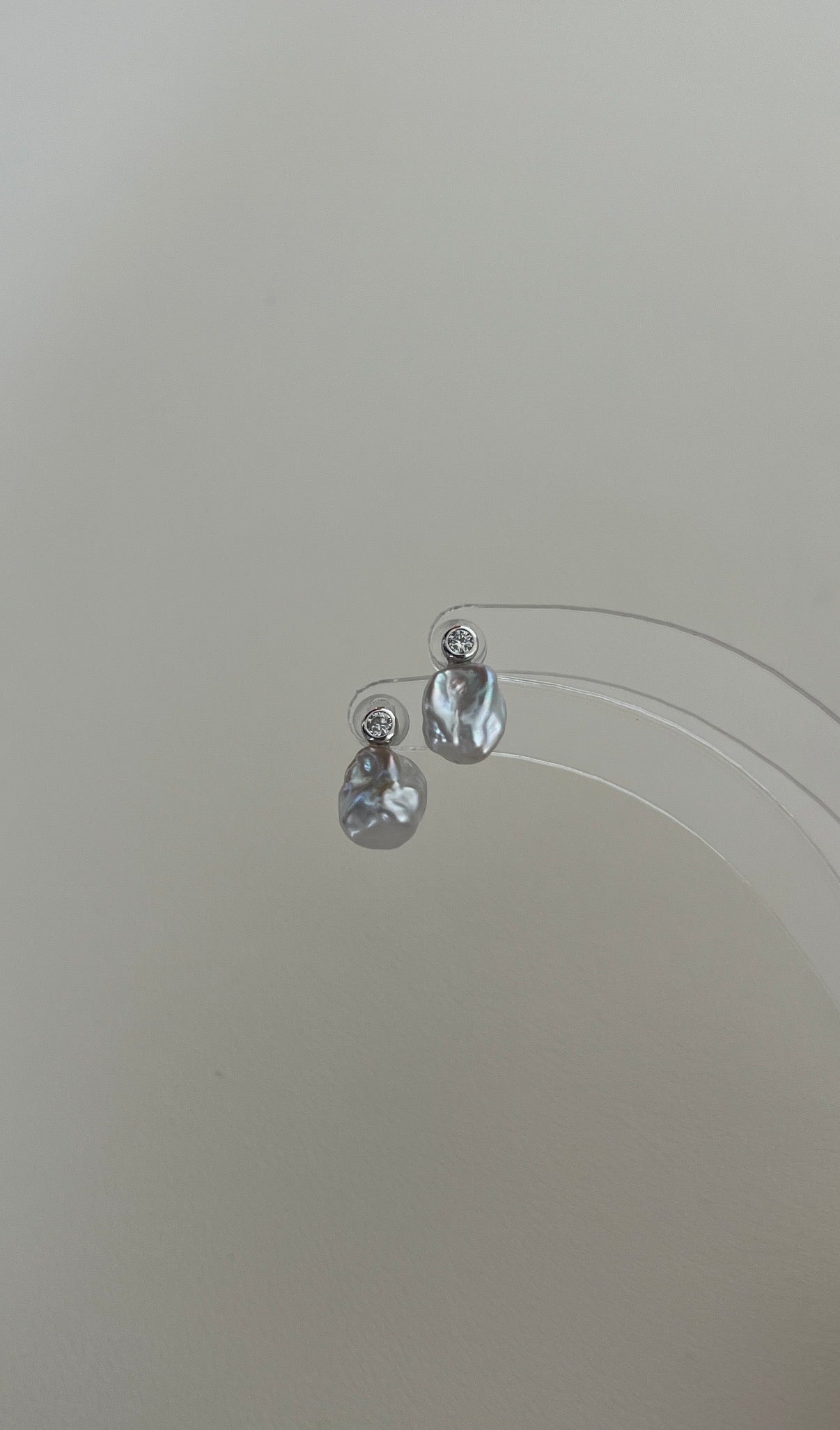 Blue Blood" Baroque Pearl Drop Earrings | S925 Sterling Silver & Zirconia | Daily Essential