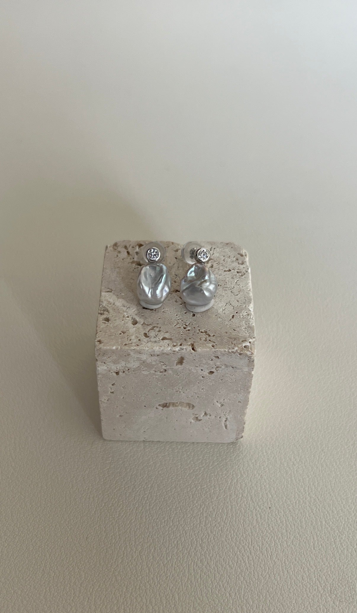 Blue Blood" Baroque Pearl Drop Earrings | S925 Sterling Silver & Zirconia | Daily Essential