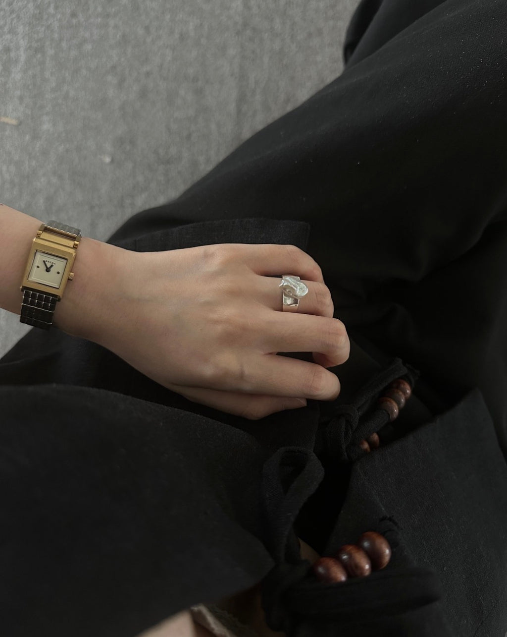 Luminous Keshi Pearl Statement Ring | Solid S925 Sterling Silver | Adjustable Open-Band Design