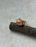 Rainbow Keshi Pearl Wide Band Ring | S925 Sterling Silver & 18K Gold Plated | Bold Organic Statement