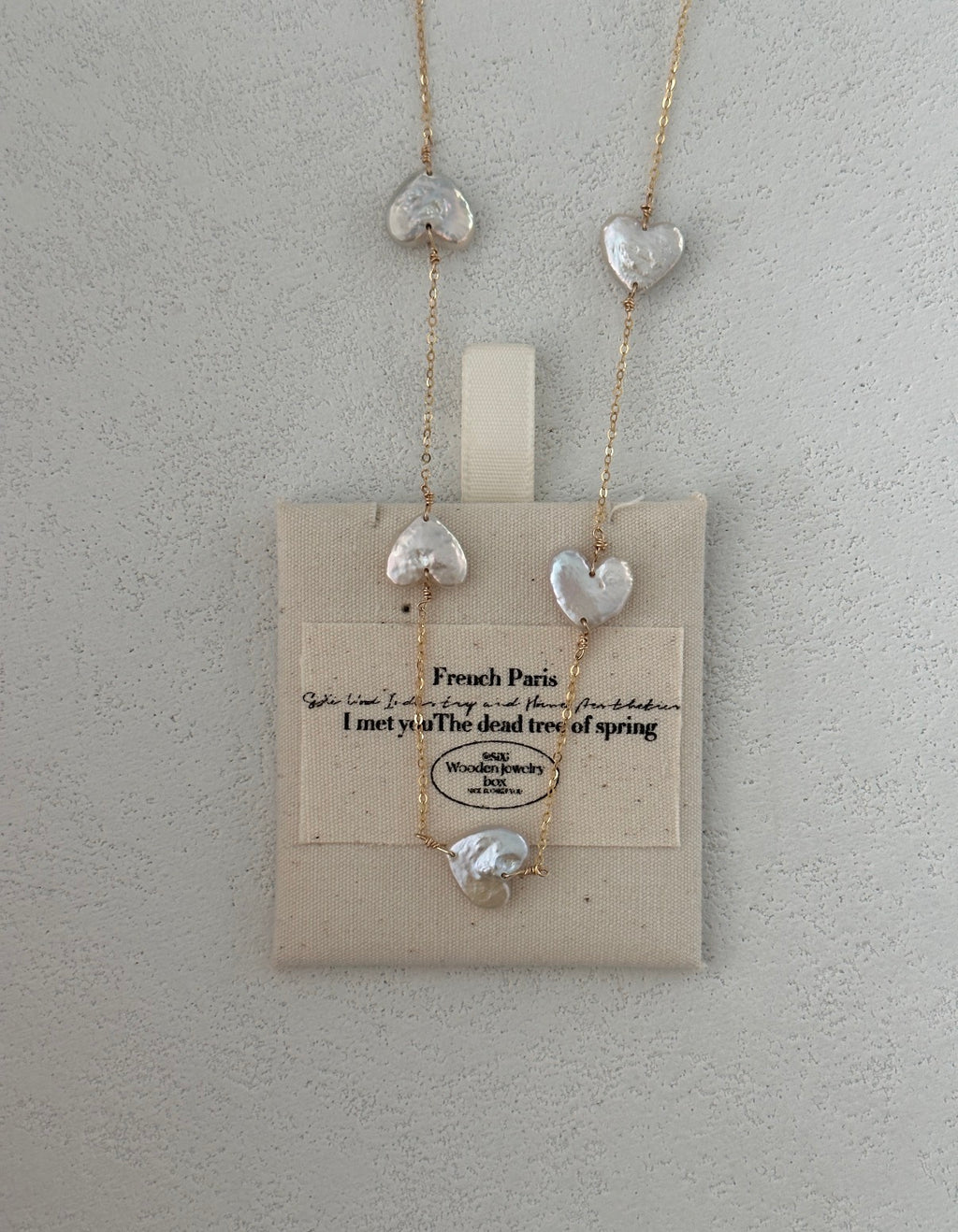 Floating Heart Baroque Pearl Necklace | 14K Gold Filled Chain | Romantic Station Necklace
