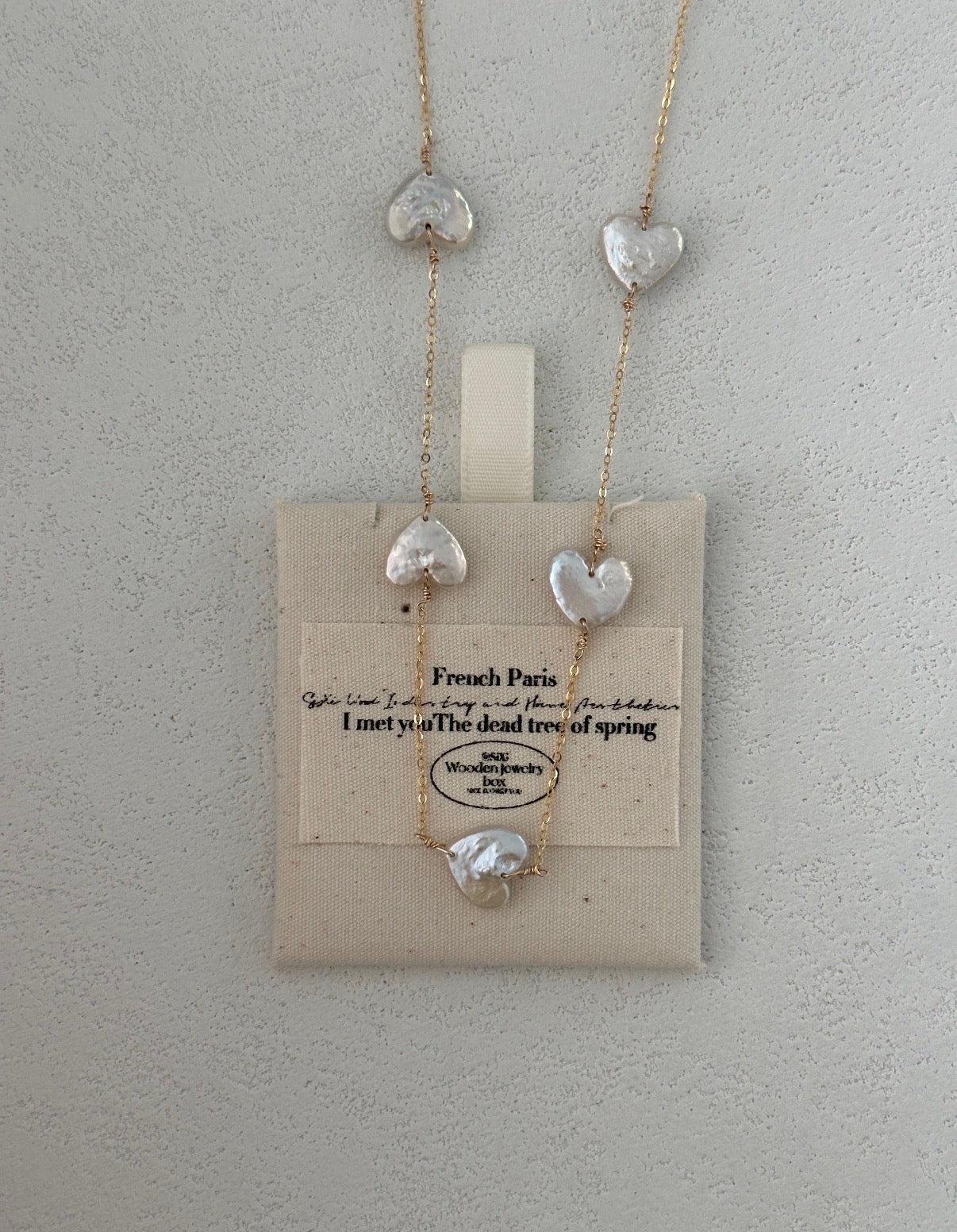 Floating Heart Baroque Pearl Necklace | 14K Gold Filled Chain | Romantic Station Necklace