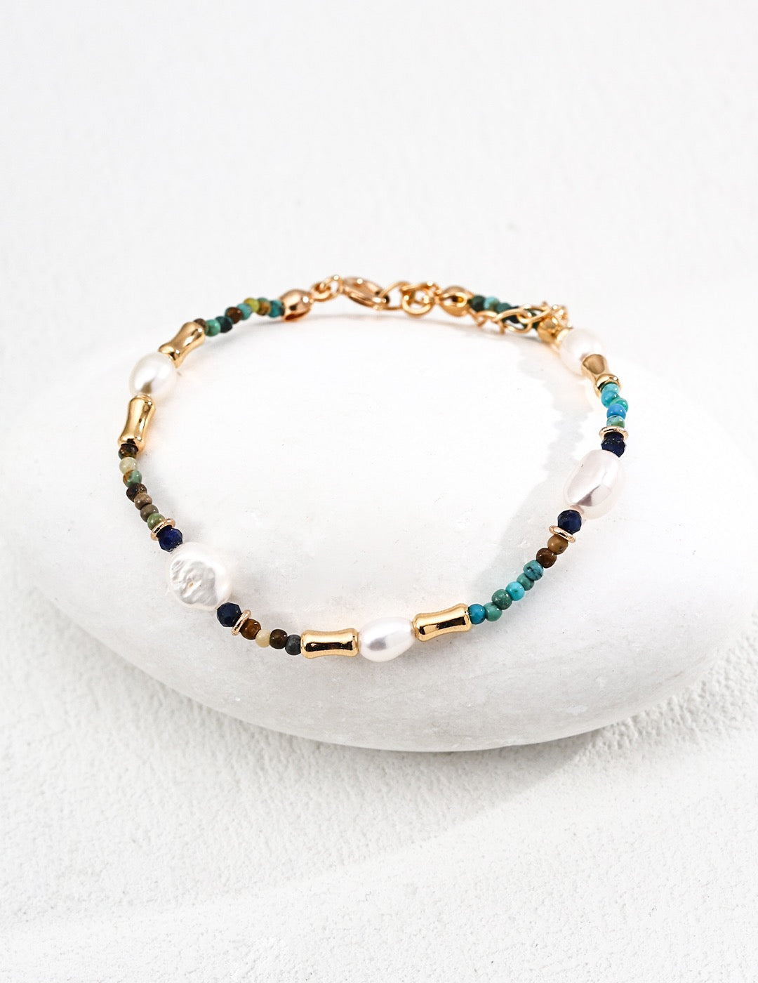 Lapis Lazuli | Turquoise | Baroque Pearls | Sterling Silver Bracelets