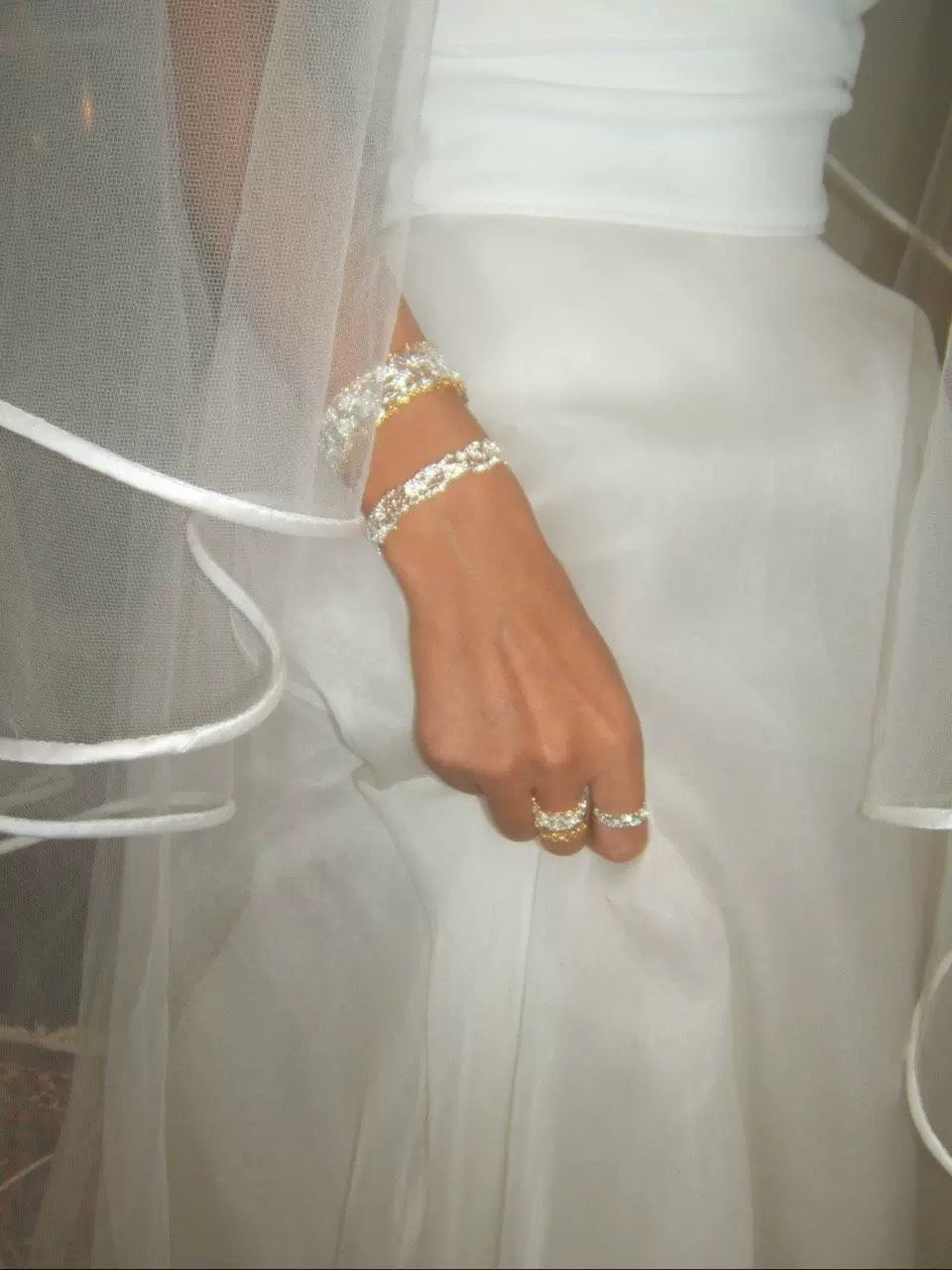 18K The Lace Collection: Intricate Hollow-Out Cuff Bracelet