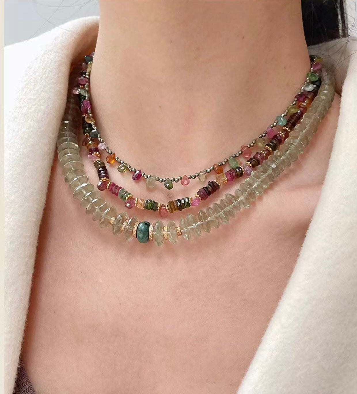 Wild Light: Natural Ore & Sunstone Lariat Necklace