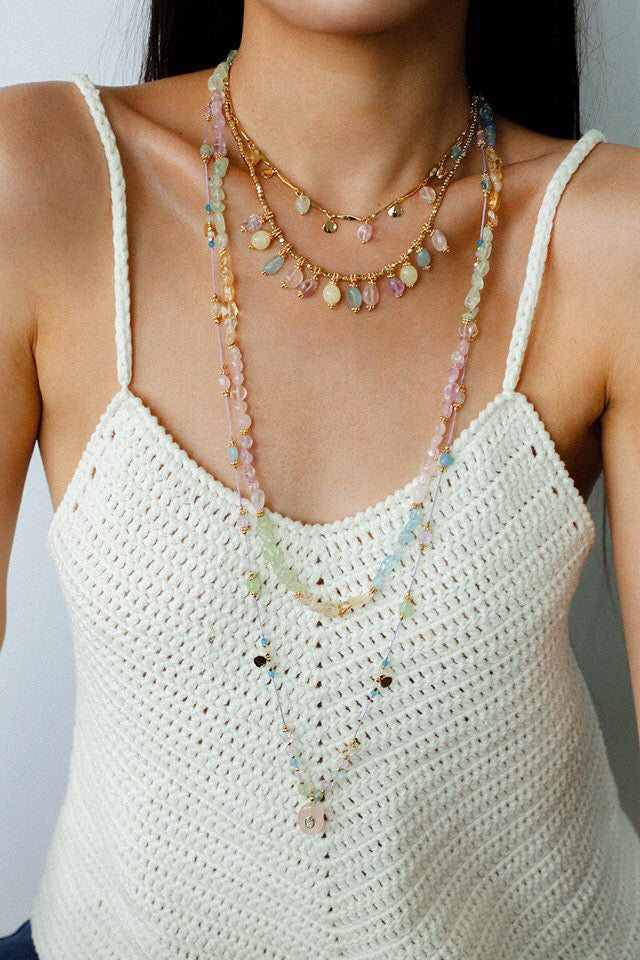Bohemian Rhapsody: Multi-Color Natural Crystal Necklace