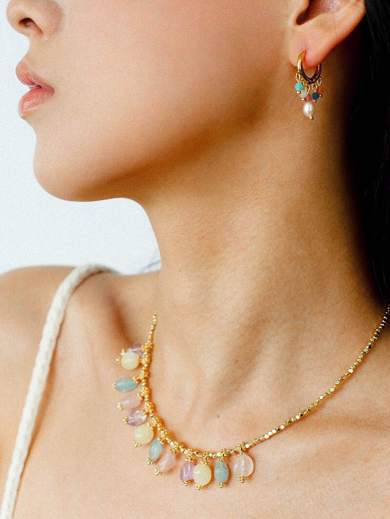 Bohemian Rhapsody: Multi-Color Natural Crystal Necklace