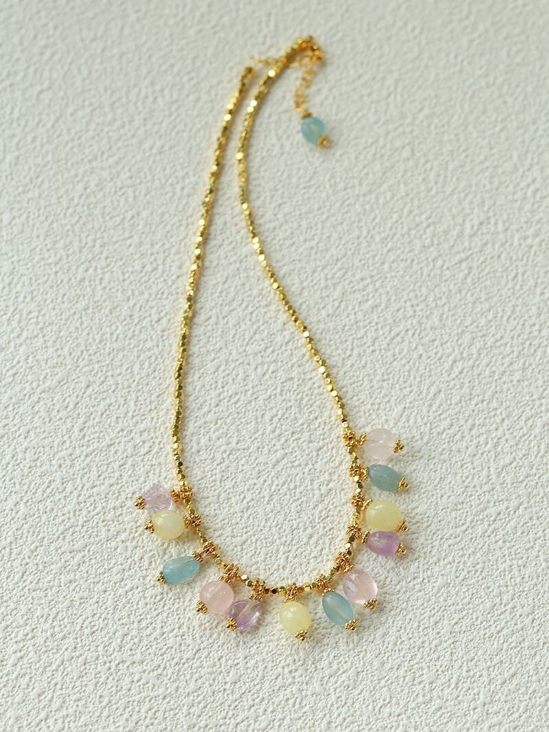 Bohemian Rhapsody: Multi-Color Natural Crystal Necklace