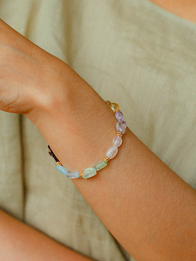 Rainbow Candy: Multi-Gemstone Boho Bracelet