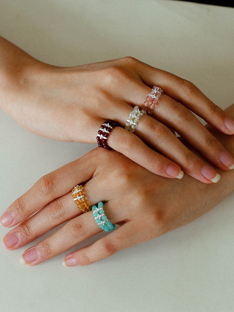 The Earth’s Treasure: Natural Gemstone Beaded Rings